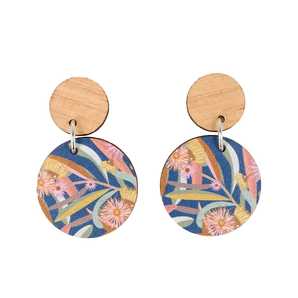 Drop Earrings with Enamel Coating -Aero Designer Earrings - Modern Aus Floral