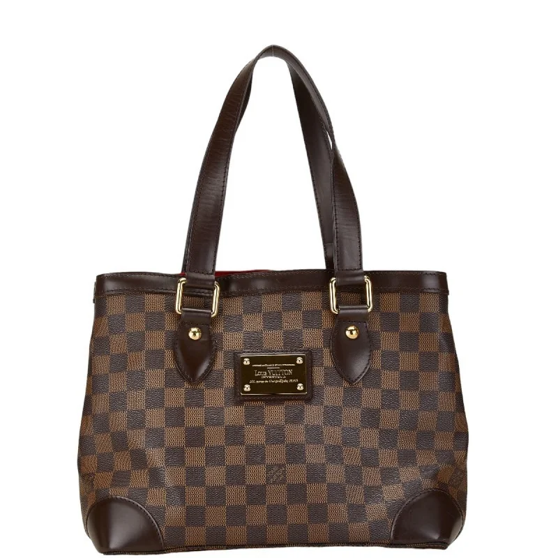 Designer handle bags with luxury logo detailing -Louis Vuitton Damier  Ebene Pvc Leather Handbag Tote Bag (Pre-Owned)