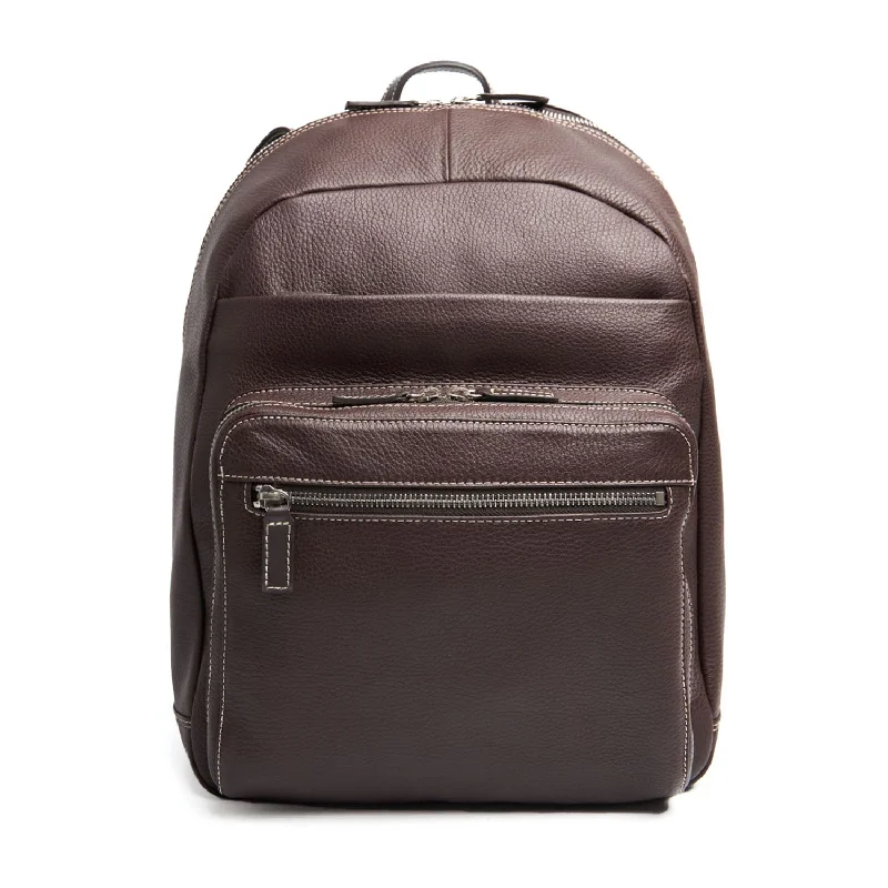 Travel backpack with built-in USB charging port -DARK BROWN BACK PACK