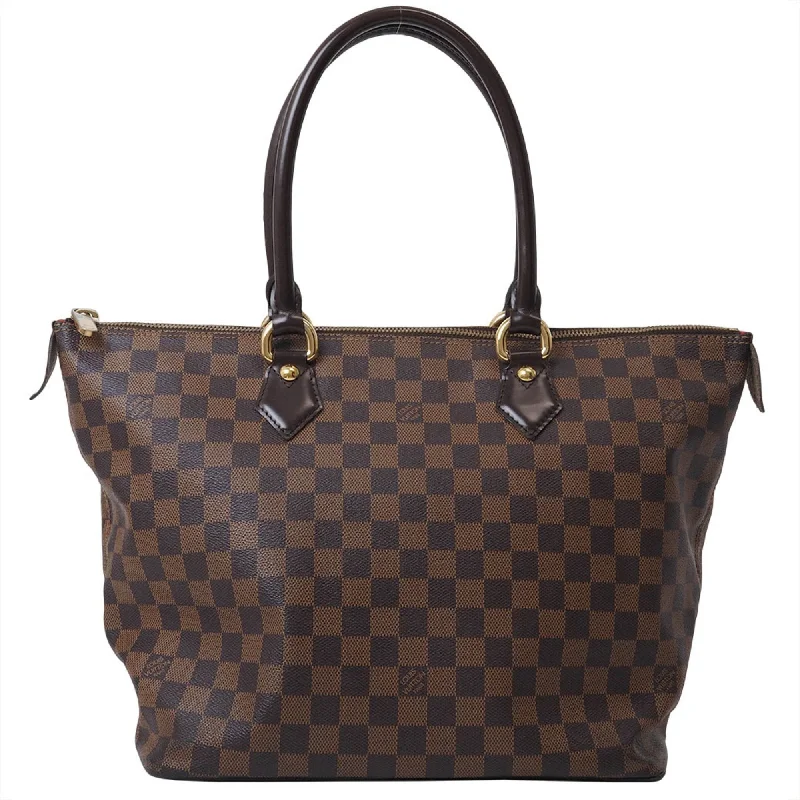 Handle bags with padded interiors for laptops -Louis Vuitton Damier Damier Canvas Ebene Tote Bag (Pre-Owned)