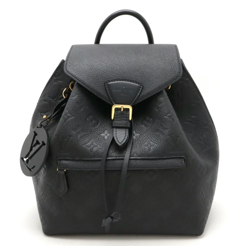 Handle bags with compact designs for portability -Louis Vuitton  Noir Monogram Empreinte Leather Backpack (Pre-Owned)