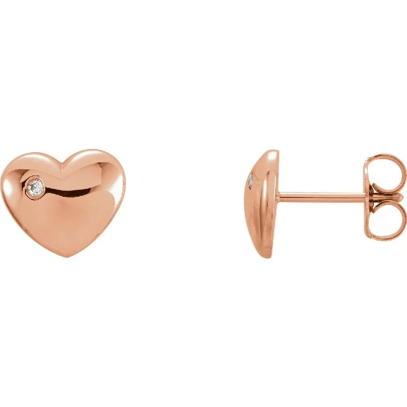 Hoop earrings with open designs for a modern, lighthearted vibe-14KT DIAMOND HEART EARRINGS