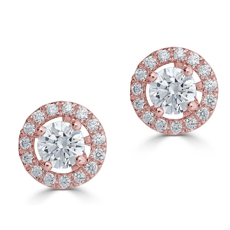 Best hoop earrings with sterling silver for an affordable and chic design-14KT 1/5 CTW Diamond Round Halo Earring Jackets For 0.35 CT Stone