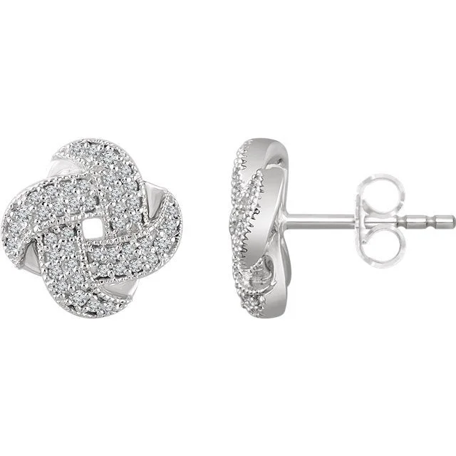 Best hoop earrings with geometric shapes for a modern and artistic appeal-14KT GOLD 1/3 CTW DIAMOND KNOT EARRINGS