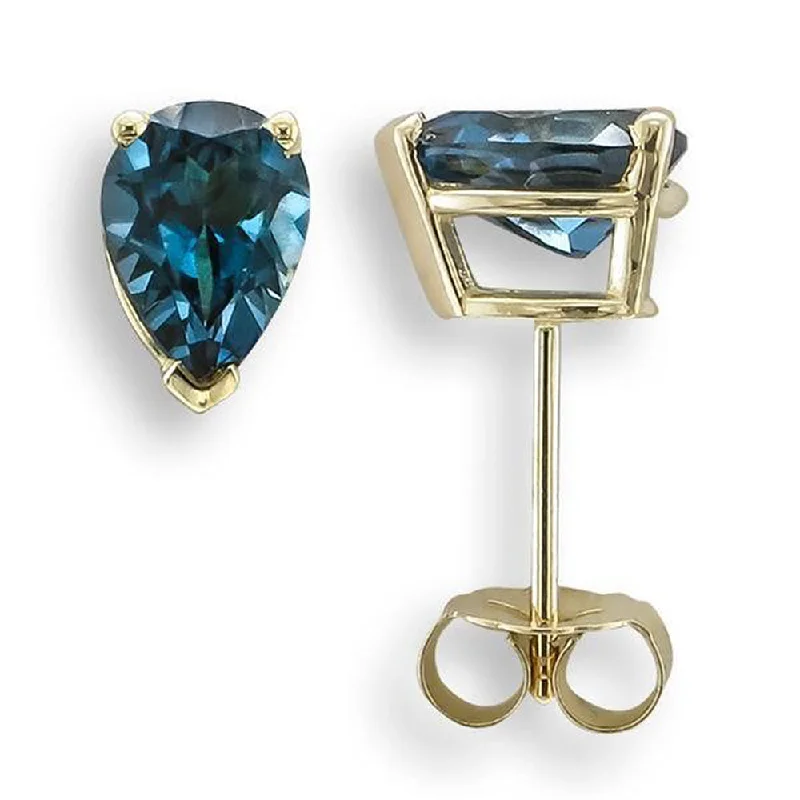 Hoop earrings with open designs for a modern, lighthearted vibe-14KT GOLD 1.70 CTW LONDON BLUE TOPAZ EARRINGS