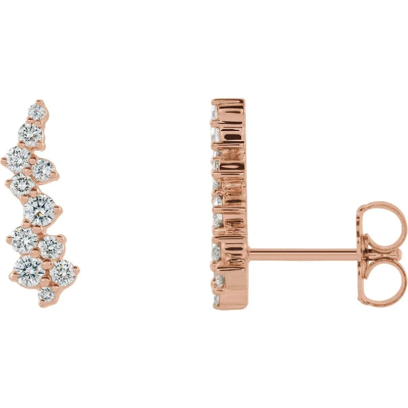 Hoop earrings with dangling charms for a playful and fun look-14KT GOLD 3/8 CTW DIAMOND EAR CLIMBERS