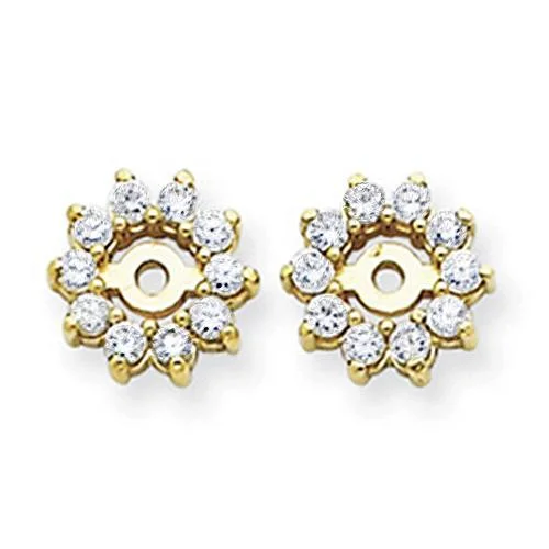 Hoop earrings with rhinestone embellishments for a glamorous and sparkling look-14KT GOLD ROUND DIAMOND EARRING JACKETS