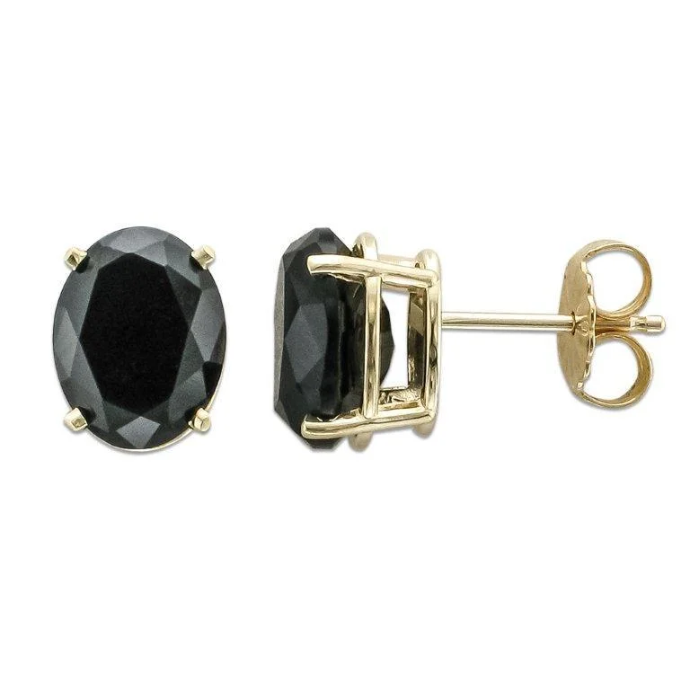 Small hoop earrings for a delicate and understated everyday wear-14KT Yellow Gold Oval Black Onyx Earrings