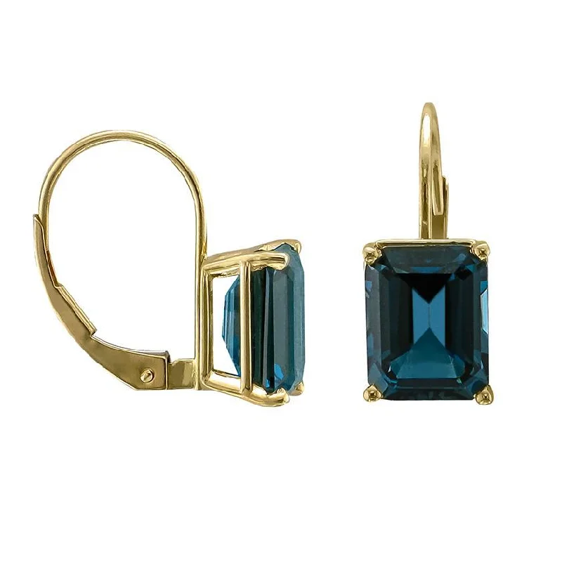 Classic hoop earrings with a thin profile for a sleek and subtle style-14KT YELLOW GOLD LONDON BLUE TOPAZ EARRINGS