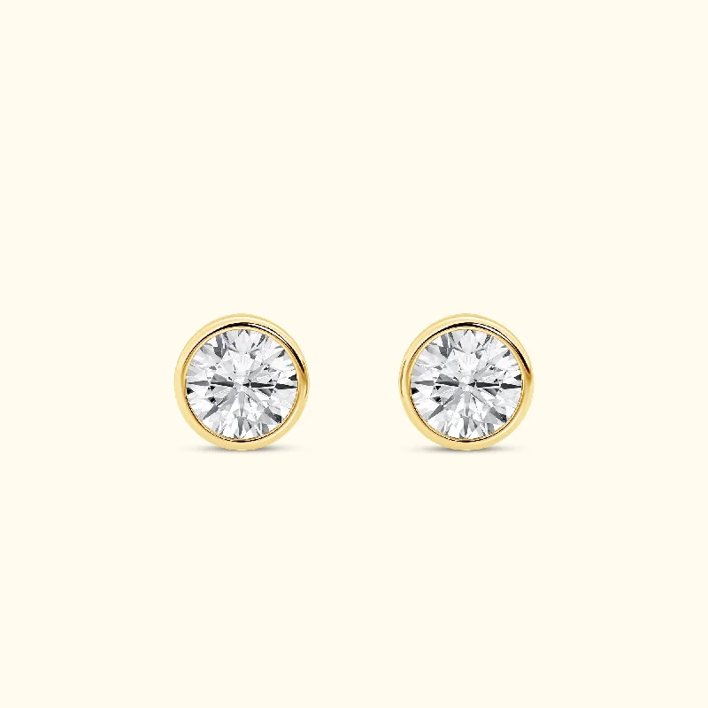 Hoop earrings with textured finishes for a vintage and classic style-Bezel Set 2.00ct Round Studs