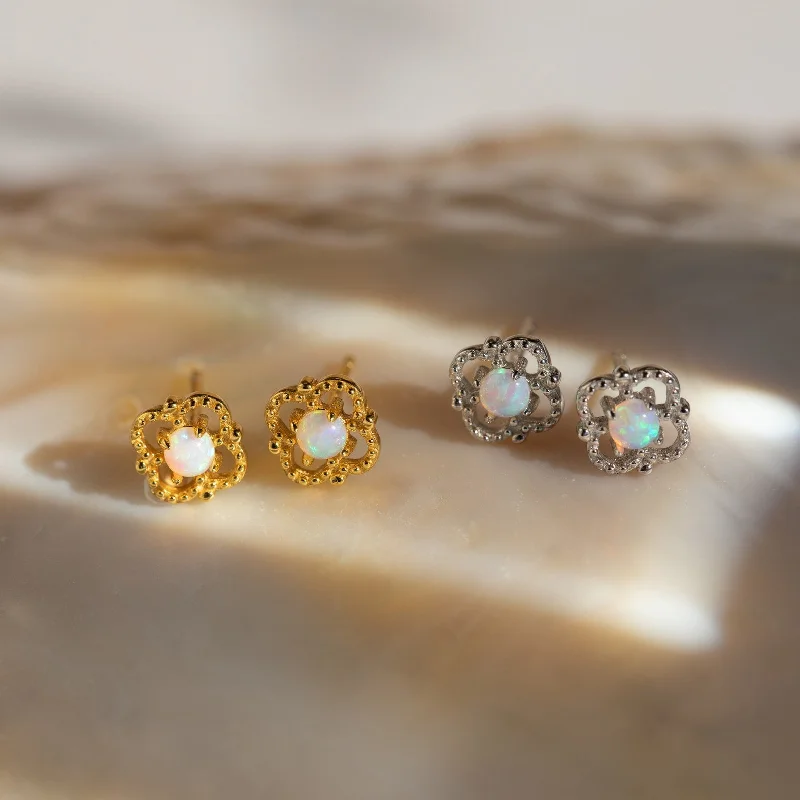 Best hoop earrings with multi-colored gemstones for a vibrant and lively touch-Alora Opal Studs