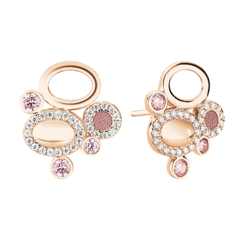 Best hoop earrings with delicate chain details for a trendy and stylish design-Earrings GALETS Rose RO