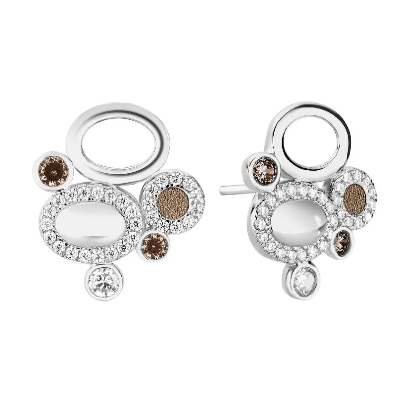 Hoop earrings with twisted metal designs for a dynamic and modern style-Earrings GALETS Taupe SI