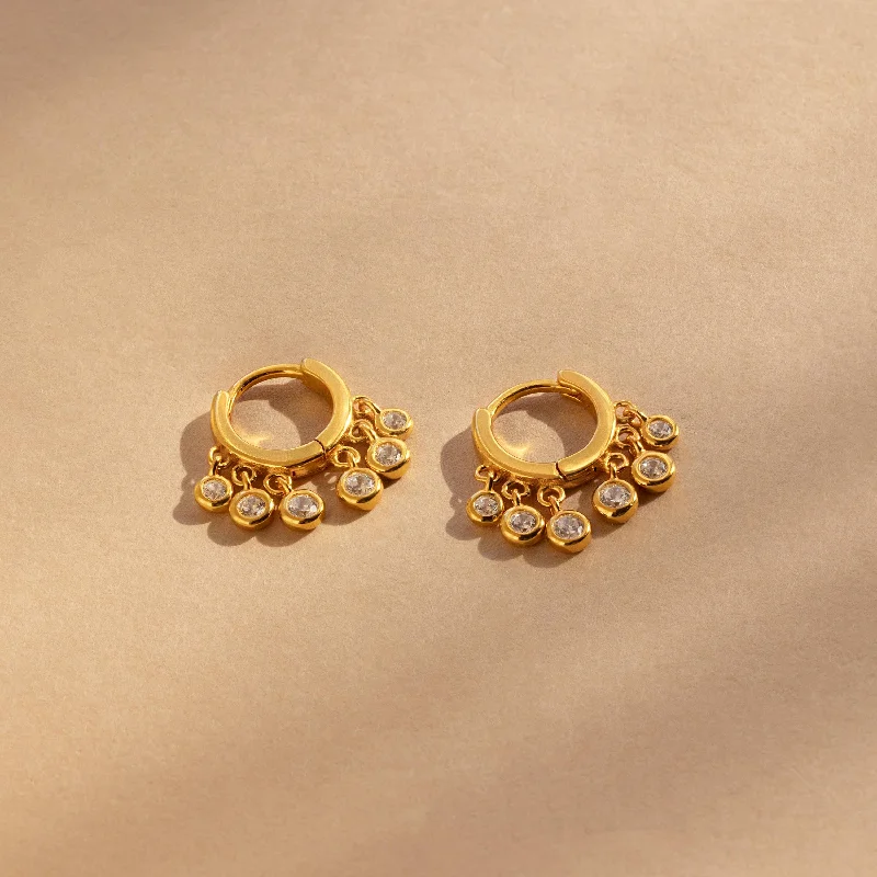 Best hoop earrings with geometric cuts for a sharp, modern appeal-Chandelier Diamond Huggies