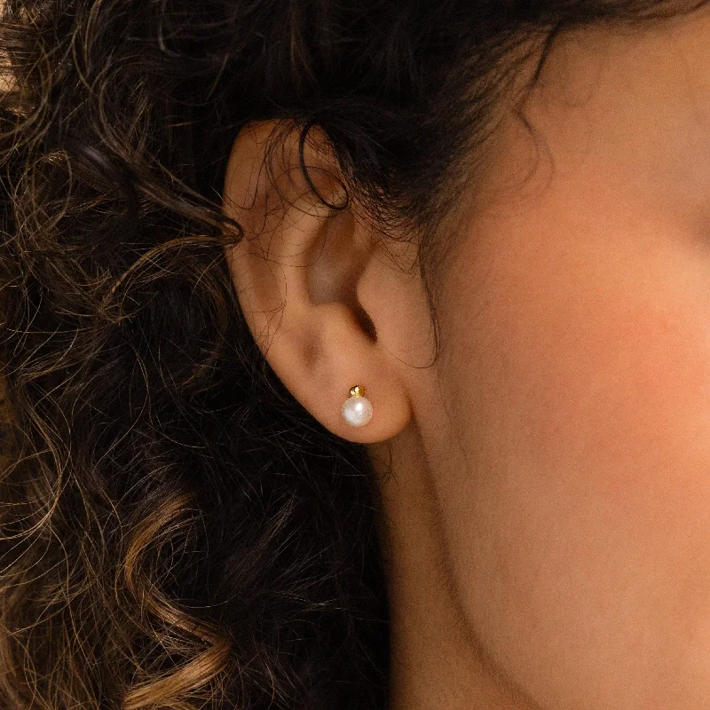 Best hoop earrings with smooth ceramic finishes for a polished, clean style-Classic Pearl Studs