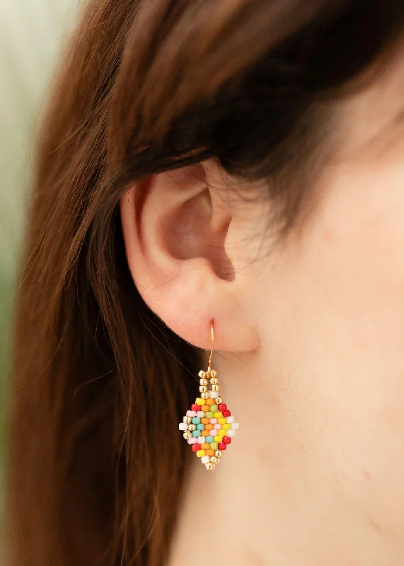 Best hoop earrings with multi-colored gemstones for a vibrant and lively touch-Confetti Diamond Beaded Earrings