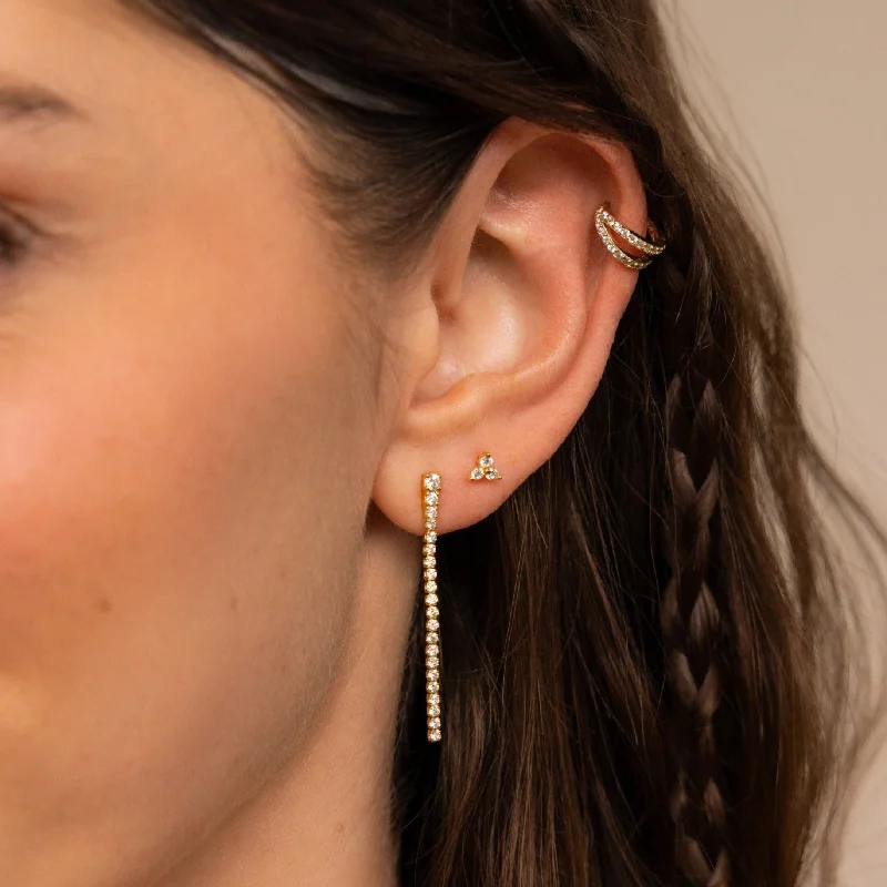 Hoop earrings with snake print designs for an edgy, wild appearance-Diamond Tennis Dangle Earrings