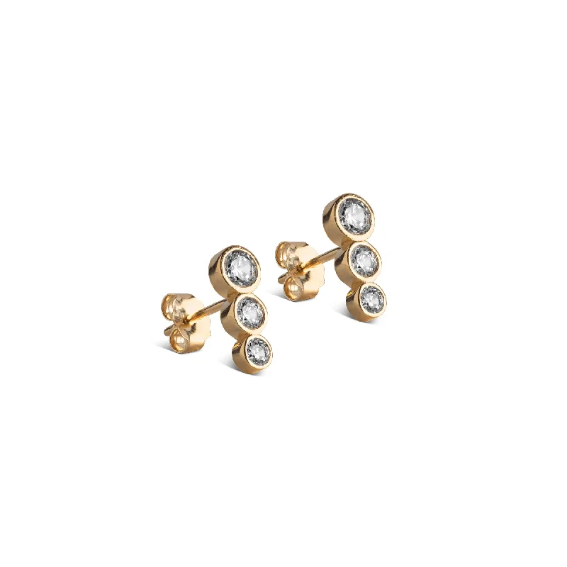 Hoop earrings with circle designs for a classic and timeless shape-Studs, Trinity CZ