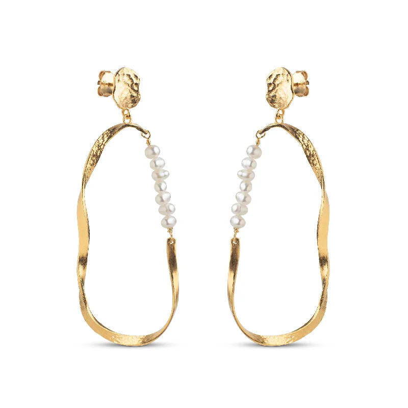 Hoop earrings with open designs for a modern, lighthearted vibe-Earring, Aloma Pearl Large