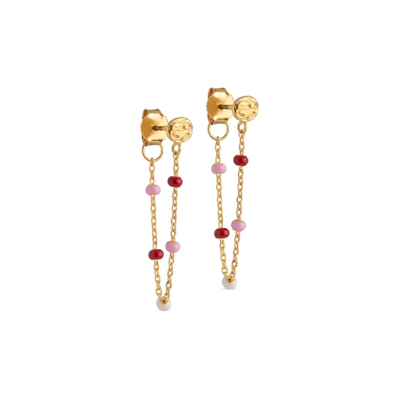 Hoop earrings with heart-shaped frames for a romantic and feminine look-Earring, Lola