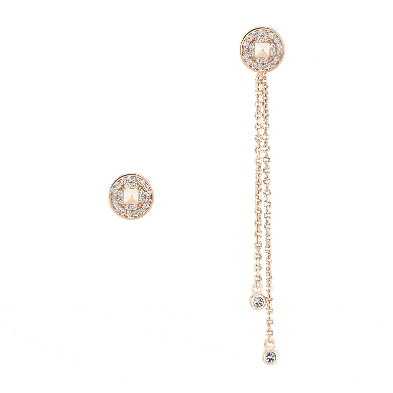 Hoop earrings with floral motifs for a feminine and nature-inspired look-Earrings Asymmetric VOYAGE SWING Pavé RO