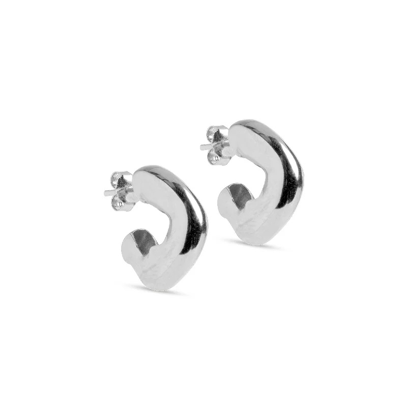 Hoop earrings with polished silver finish for a shiny, modern appeal-Hoops, Gianna