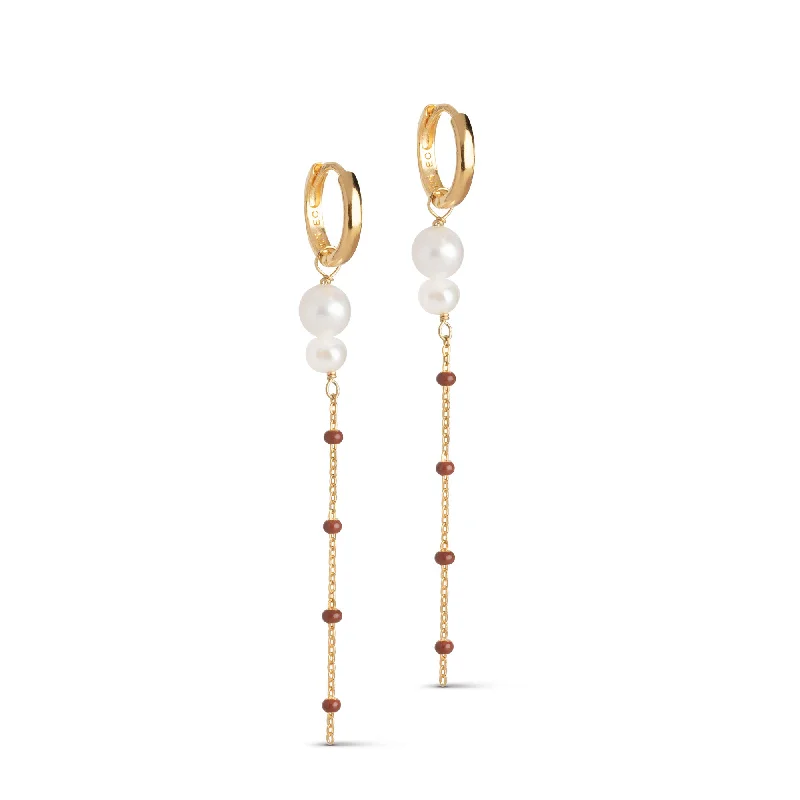 Best hoop earrings with minimal embellishments for a sleek and modern look-Hoops, Lola Double Pearl