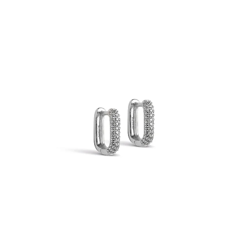 Best hoop earrings with oval shapes for a unique and elongated design-Hoops, Sparkling Square 12 mm