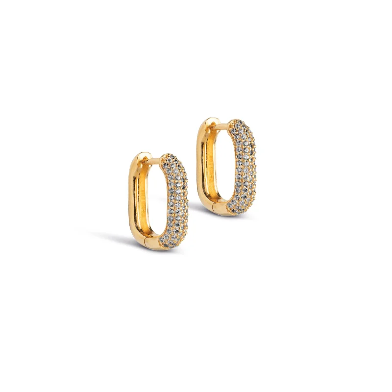 Best hoop earrings with matte finish for a sophisticated, understated design-Hoops, Sparkling Square 15 mm