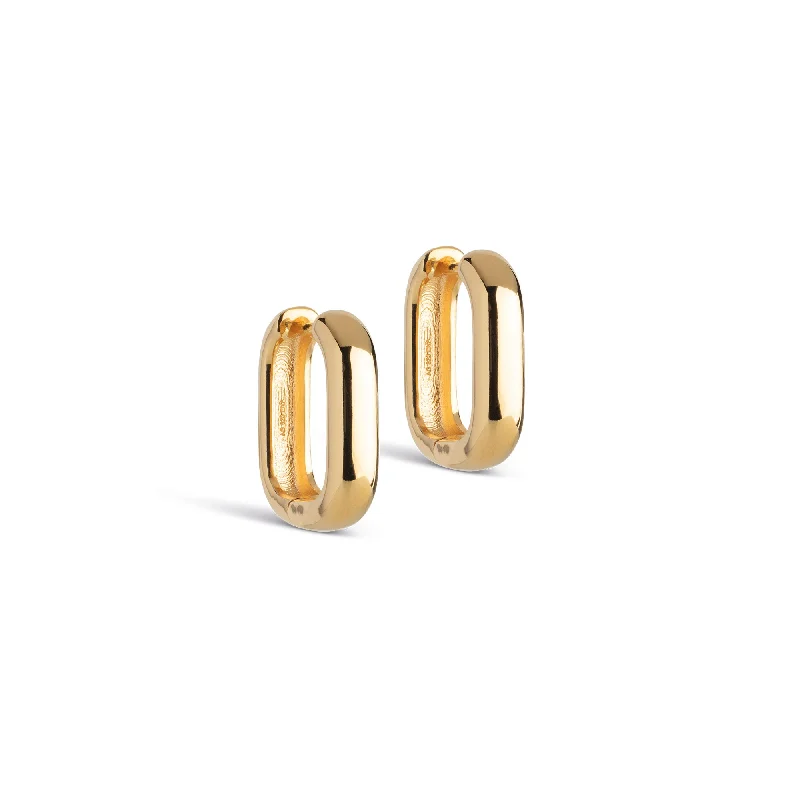 Hoop earrings with gold accents for a warm, elegant statement piece-Hoops, Square 18 mm