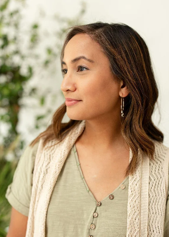 Hoop earrings with oversized pearl accents for a statement-making look-Horn Bead Hoops