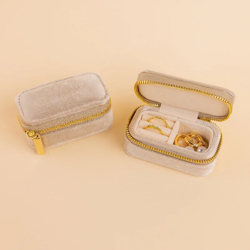 Hoop earrings with pearl accents for a chic and classic style-Mini Travel Jewelry Box