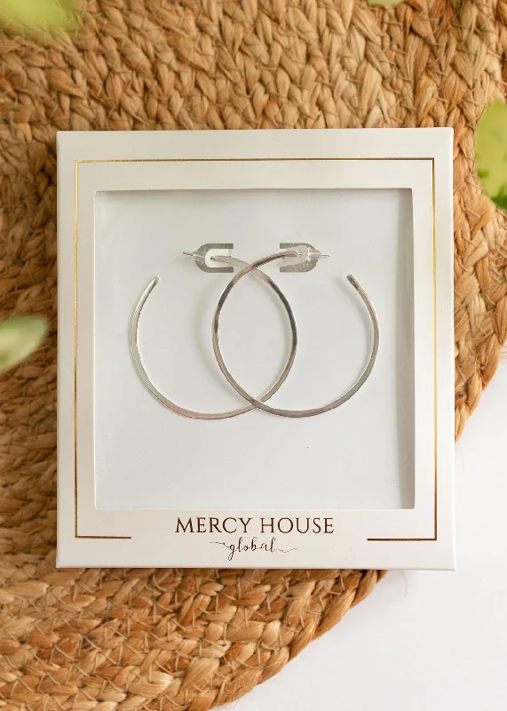 Best hoop earrings with custom engravings for a personalized and meaningful gift-Modern Line Hoops | Silver or Gold