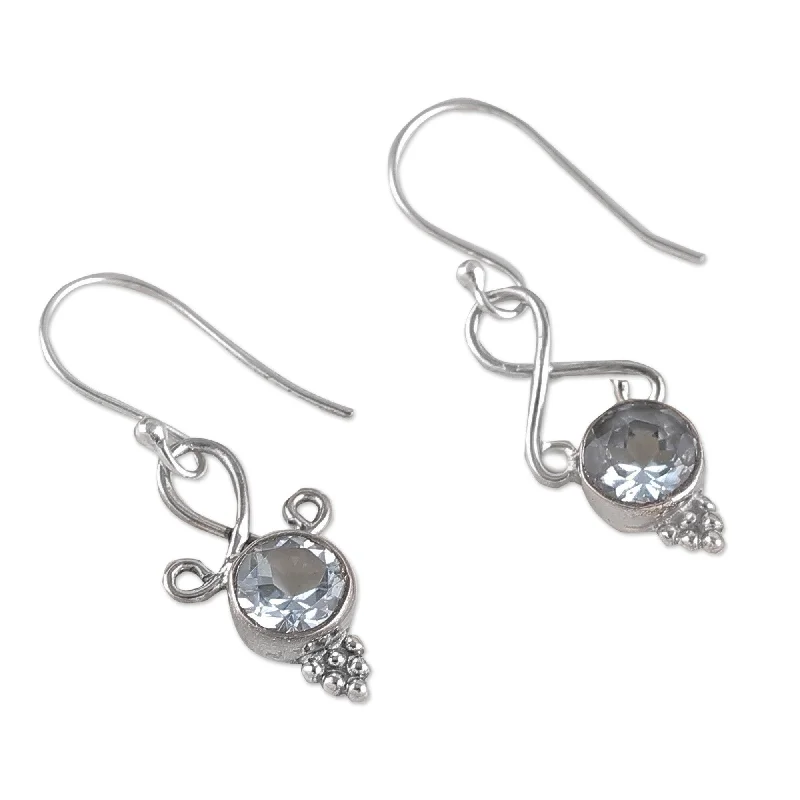 Best hoop earrings with custom designs for a personalized, unique accessory-Novica Handmade Loyal Reflection Blue Topaz Dangle Earrings