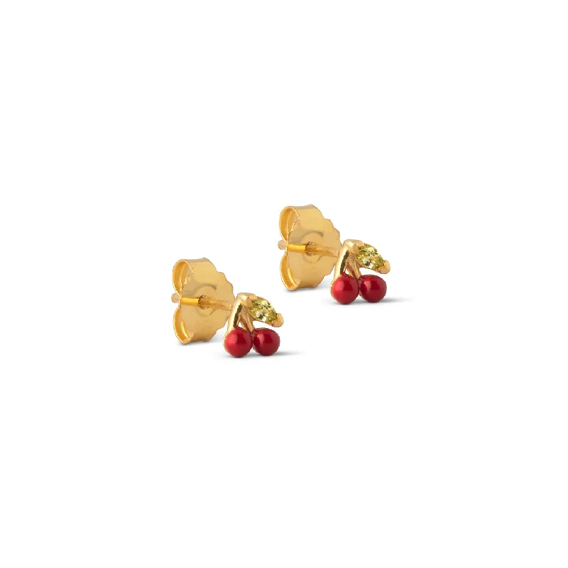 Hoop earrings with abstract shapes for an artistic and creative touch-Stud, Cherry