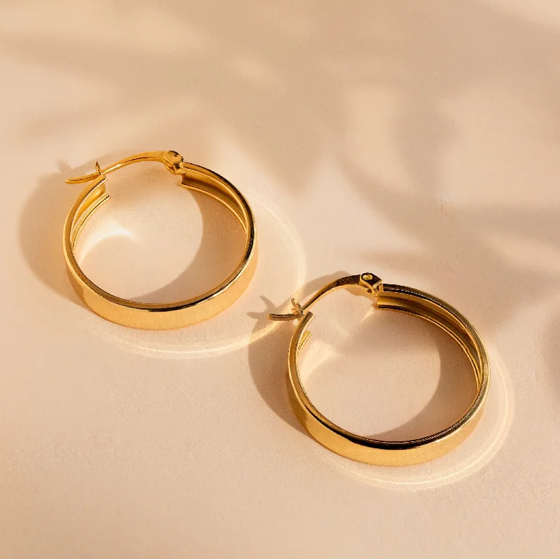 Hoop earrings with leather accents for a sleek and bold combination-Thick Hoops