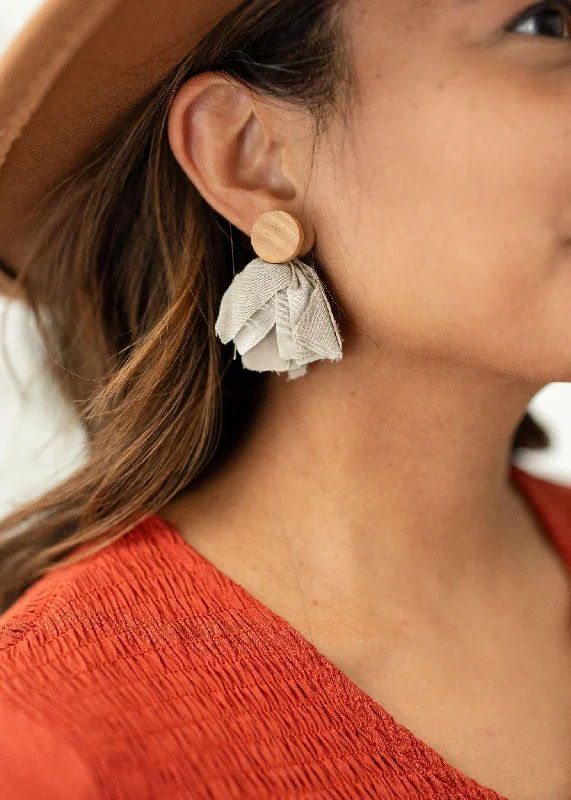 Classic hoop earrings with a thin profile for a sleek and subtle style-Upcycled Batik Earrings