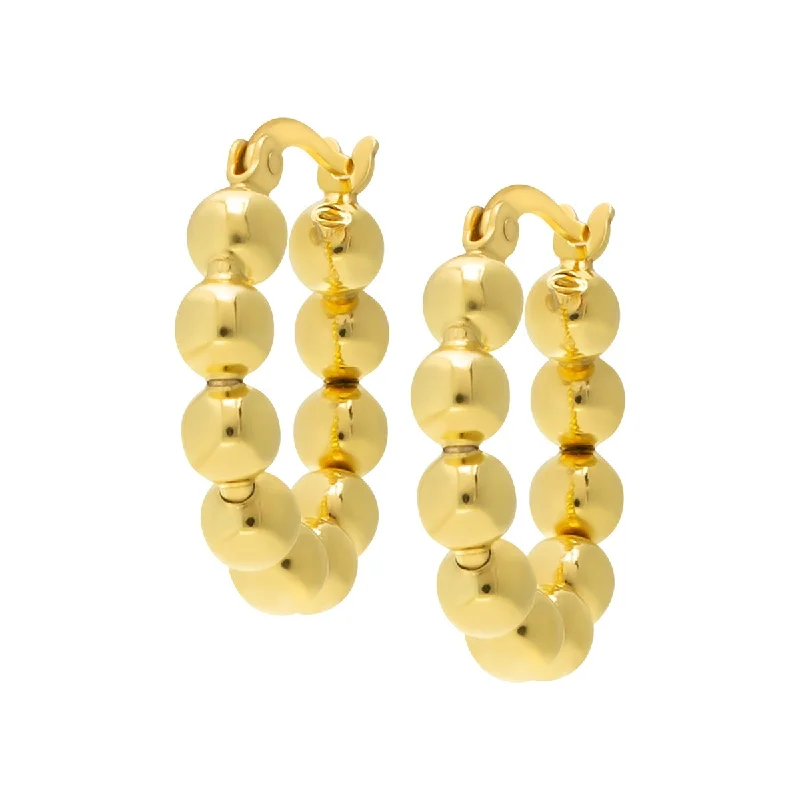 Hoop earrings with pearl accents for a chic and classic style-Victoria Townsend Gold Over Sterling Silver Bubble Small Hoop Earring