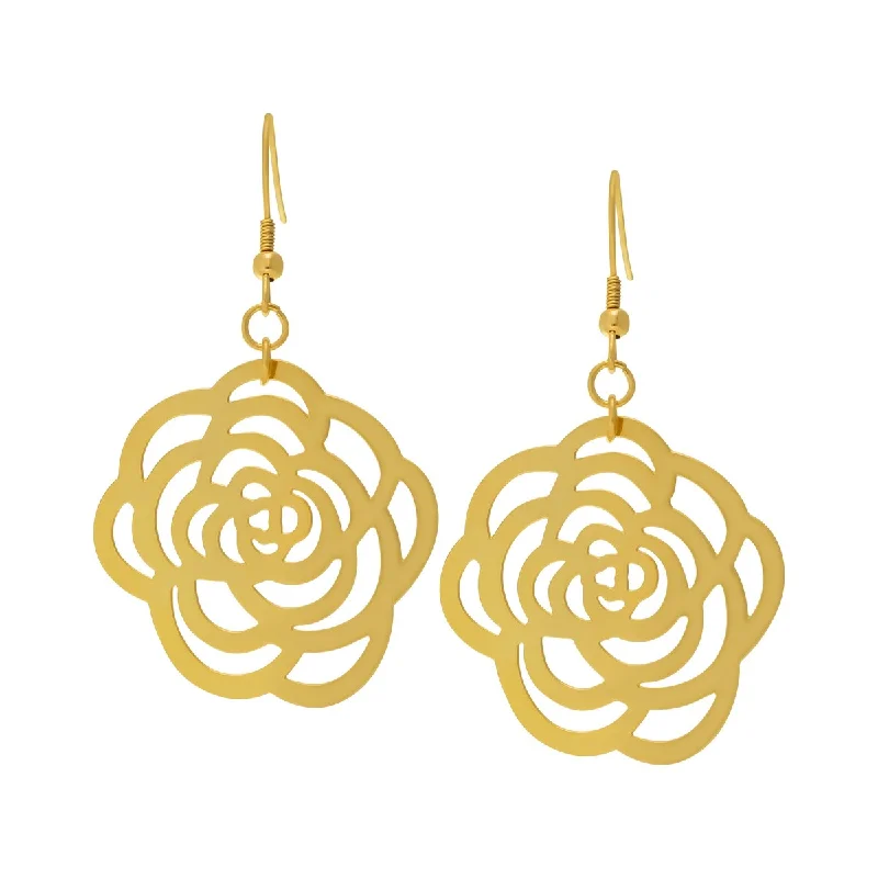 Hoop earrings with satin finishes for a smooth and elegant appearance-Victoria Townsend Gold-Plated Stainless Steel Flower Earrings