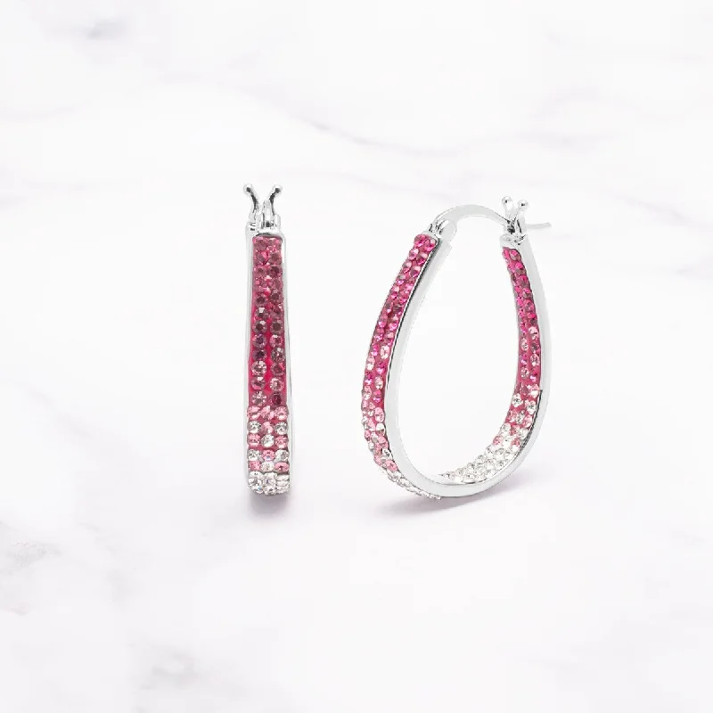 Best hoop earrings with lever-back closures for secure and easy wear-Victoria Townsend Inside Out White & Pink Crystal Hoop Earrings