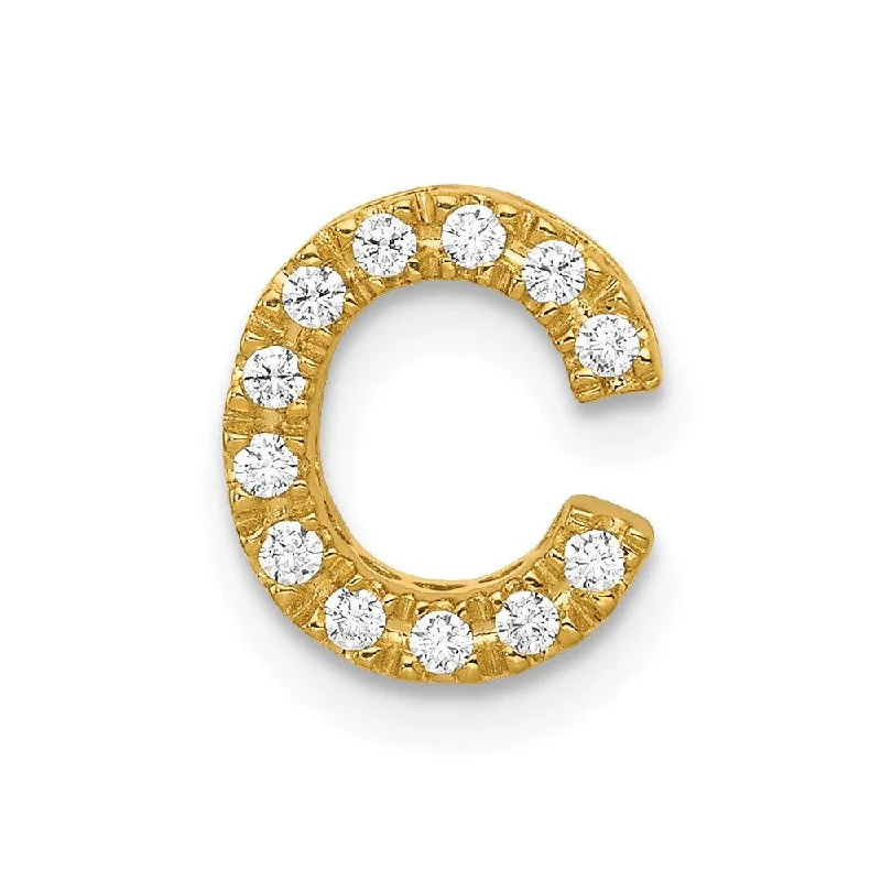 Necklaces and pendants with leaf-shaped designs for an earthy, organic feel-14k Diamond Initial C Charm