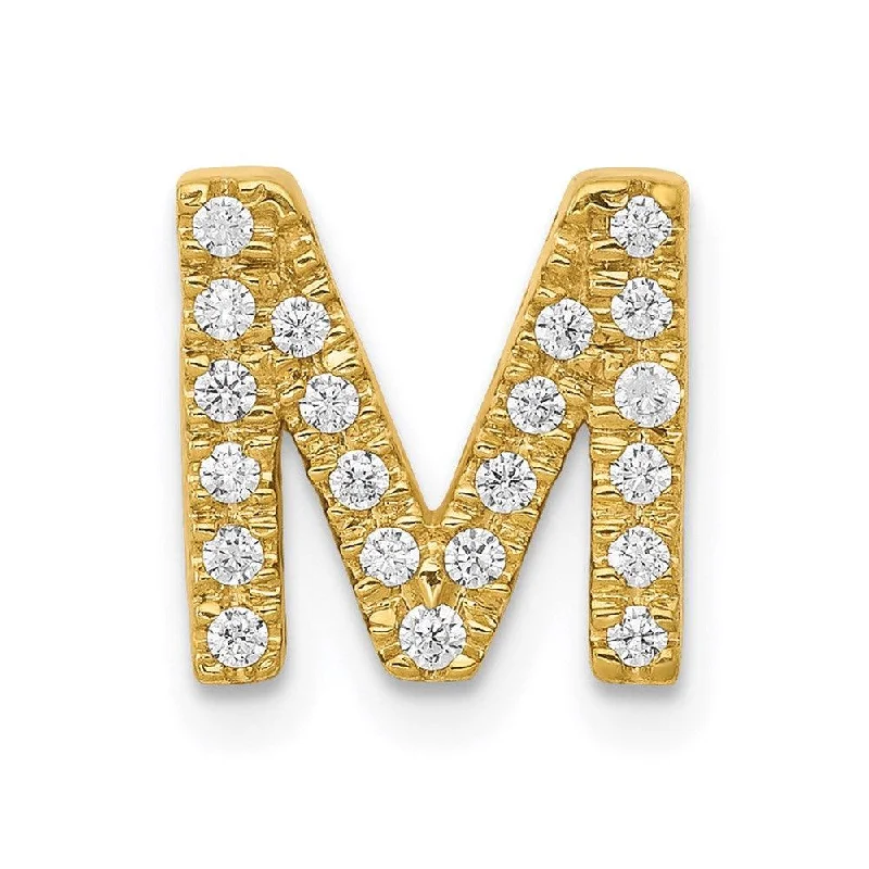 Best necklaces and pendants with statement designs for a fashionable accessory-14k Diamond Initial M Charm