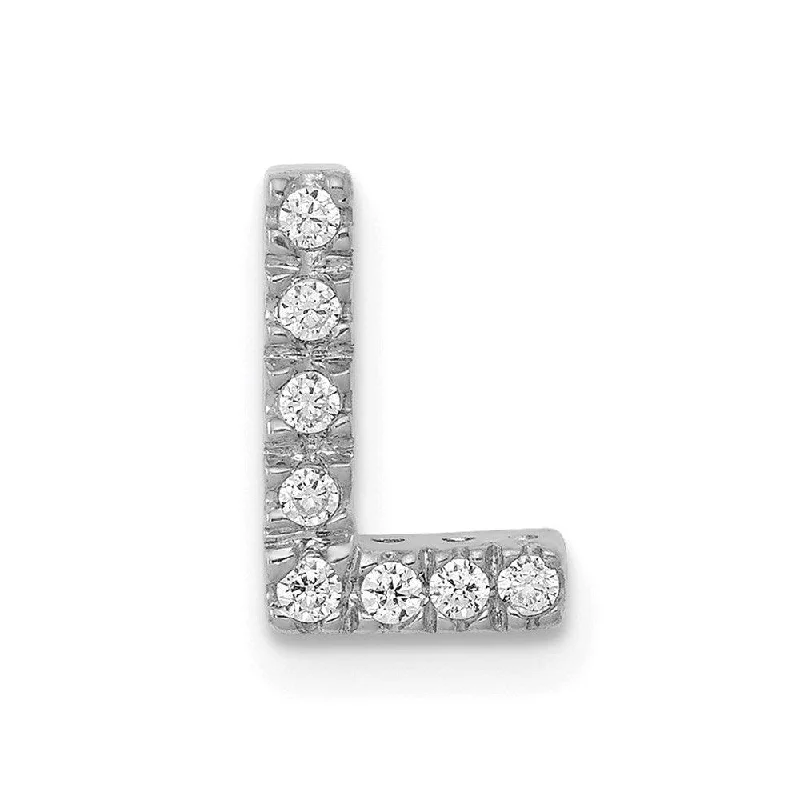 Best necklaces and pendants with seashell designs for a tropical, beachy vibe-14k White Gold Diamond Initial L Charm