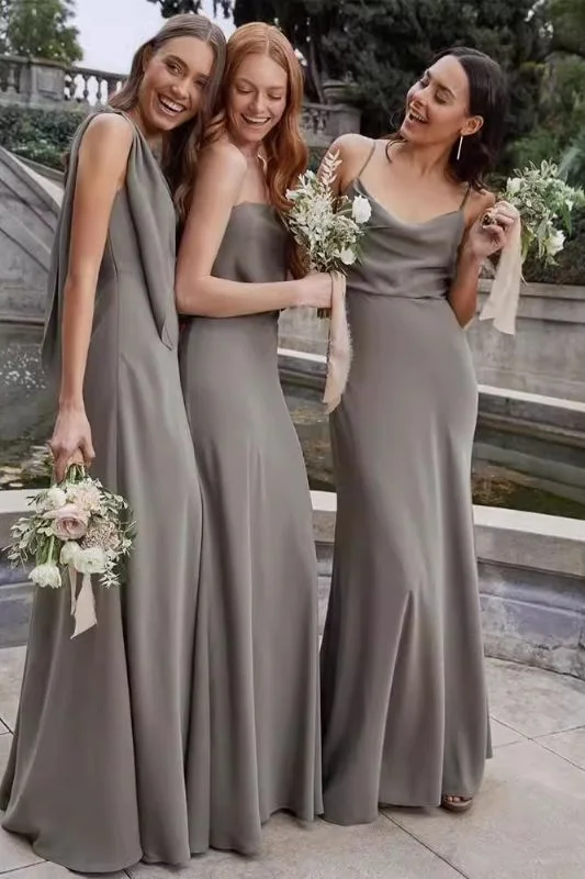 Best necklaces and pendants with crystal accents for a sparkling and elegant style-A-Line Maxi Chiffon  Bridesmaid Dress 818808852375