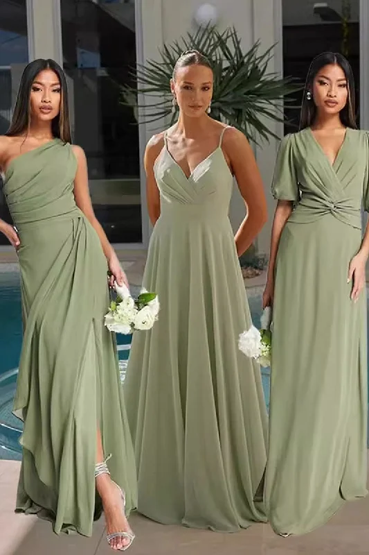 Necklaces and pendants with engraved messages for a deeply personal, sentimental gift-A-Line Maxi Chiffon Bridesmaid Dress 837521191592