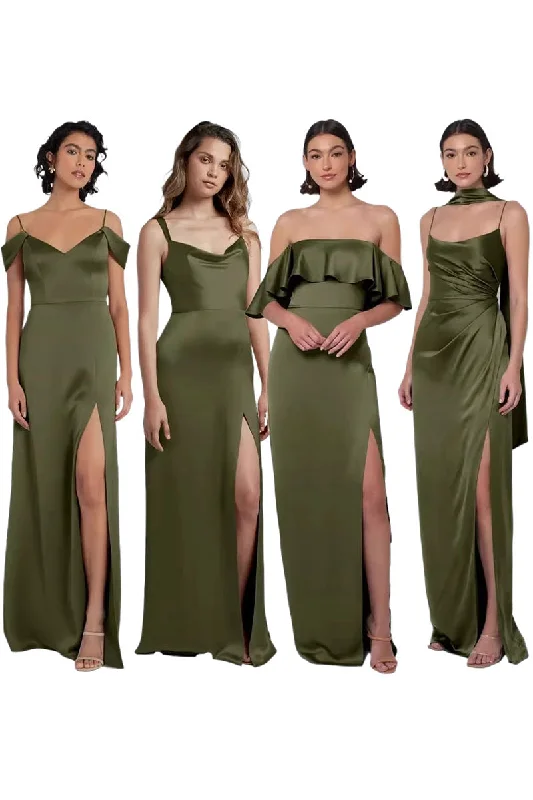 Elegant necklaces and pendants with gold chains for a chic, timeless appearance-A-Line Maxi Elastic Silk like Satin Bridesmaid Dress 837517387217