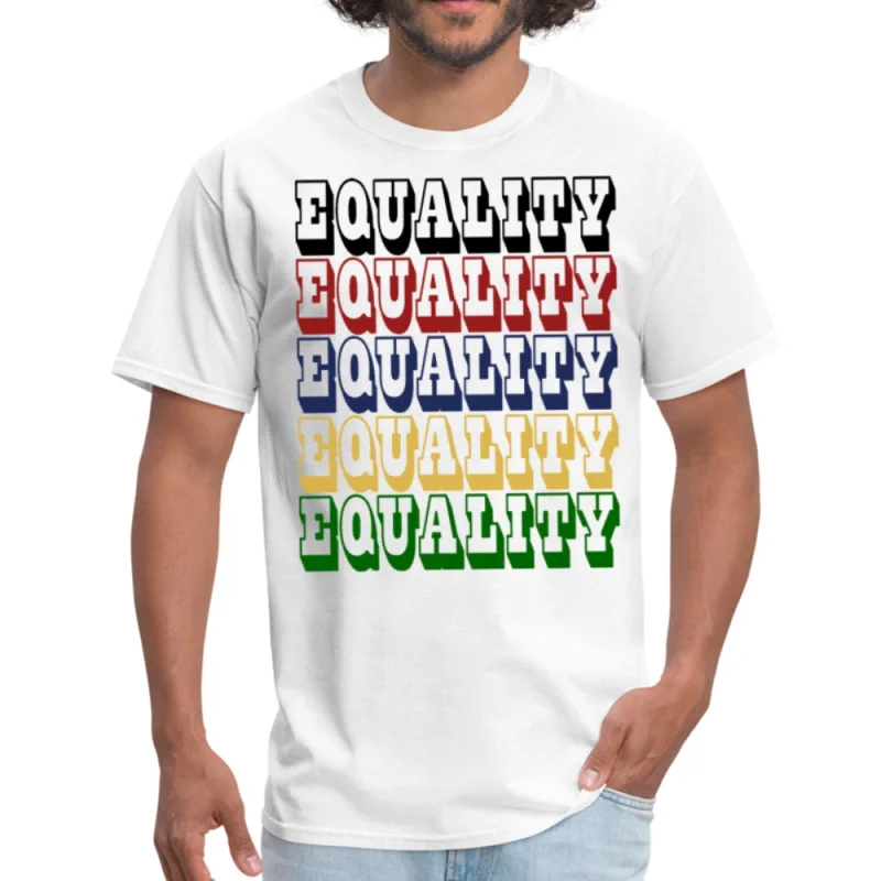 Stunning necklaces and pendants with turquoise and gold for a vibrant, earthy look-Men's Short Sleeve T-Shirt, Equality Graphic Tee