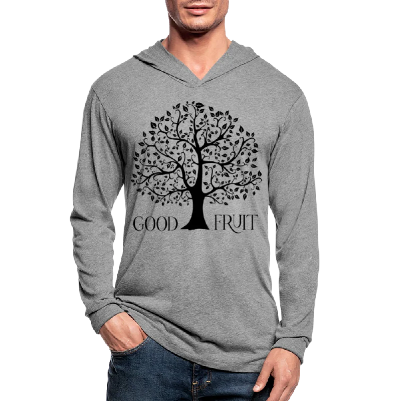 Best necklaces and pendants with silver chains for a sleek, timeless look-Graphic Hoodie, Good Fruit Inspiration Tri-Blend Hooded Tee