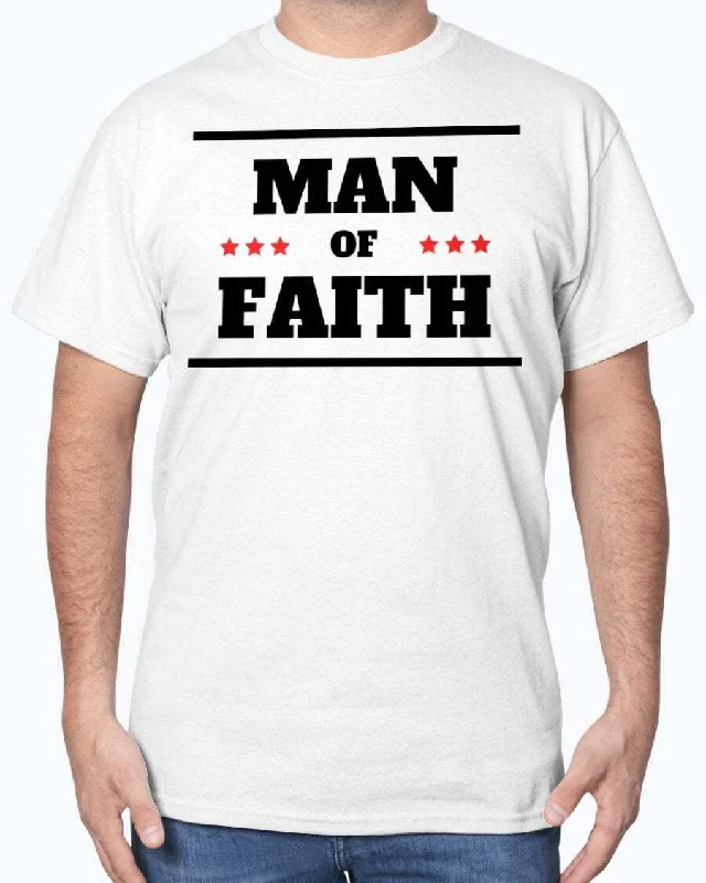 Stunning necklaces and pendants with chakra stones for healing and balance-Graphic T-Shirt, Man of Faith Short Sleeve Tee