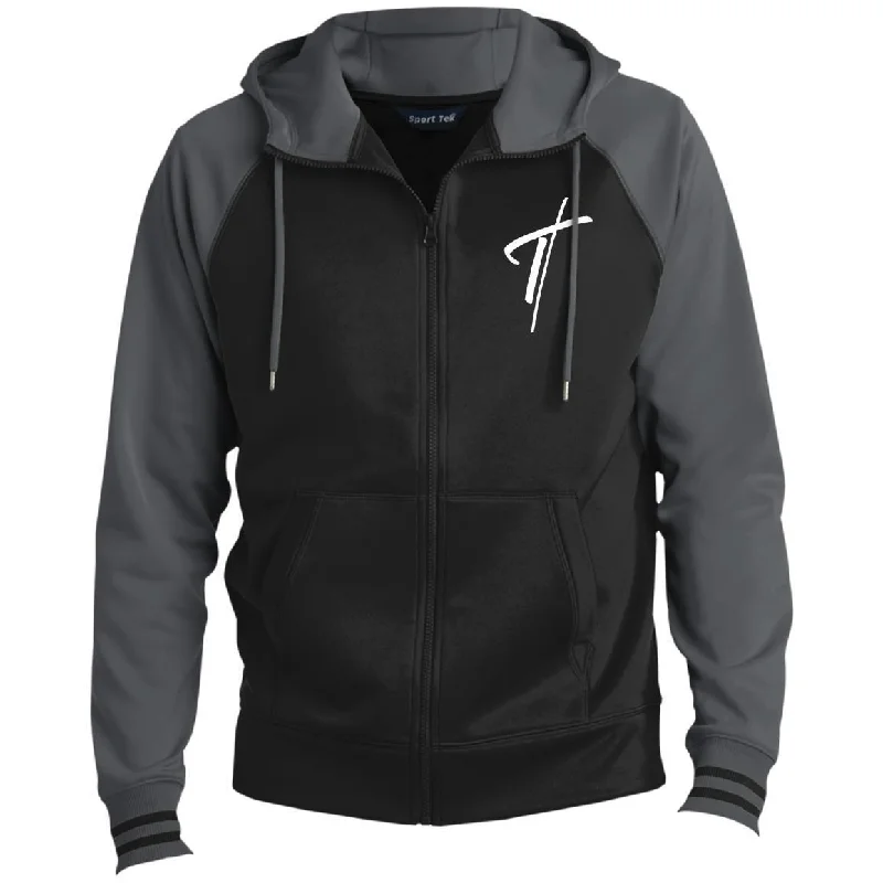 Best necklaces and pendants with sterling silver for an affordable yet stylish choice-Mens Sports Jacket, Embroidered Cross Full-Zip Hooded Jacket